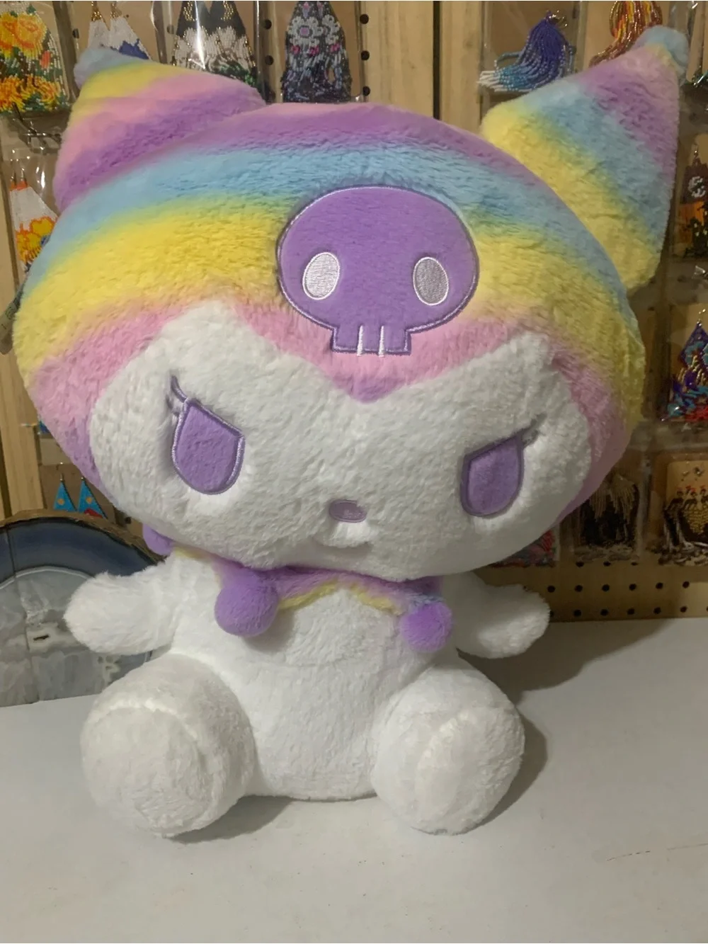 Huge 24” Sanrio Kuromi Rainbow Plush Plush Toy - Multicolor